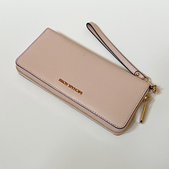 Michael Kors Jet Set Travel Large Continental Wallet Pink Powder Blush - Picture 4 of 9